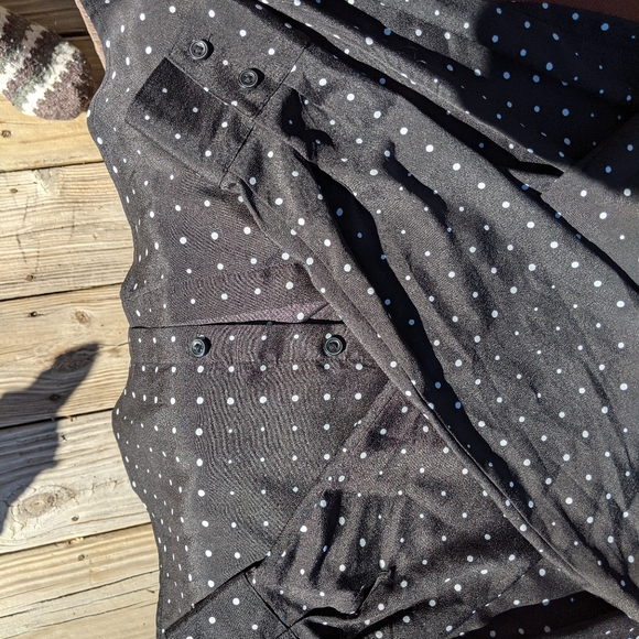 Ann Taylor Black and White Polkadot Button Up Blouse - Picture 4 of 7